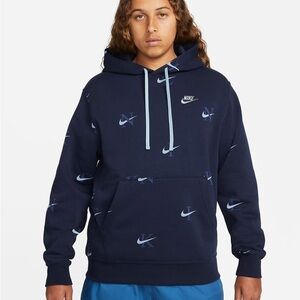 Nike Sportswear Club Printed Hoodie
Color: Obsidian/Worn Blue Size Medium